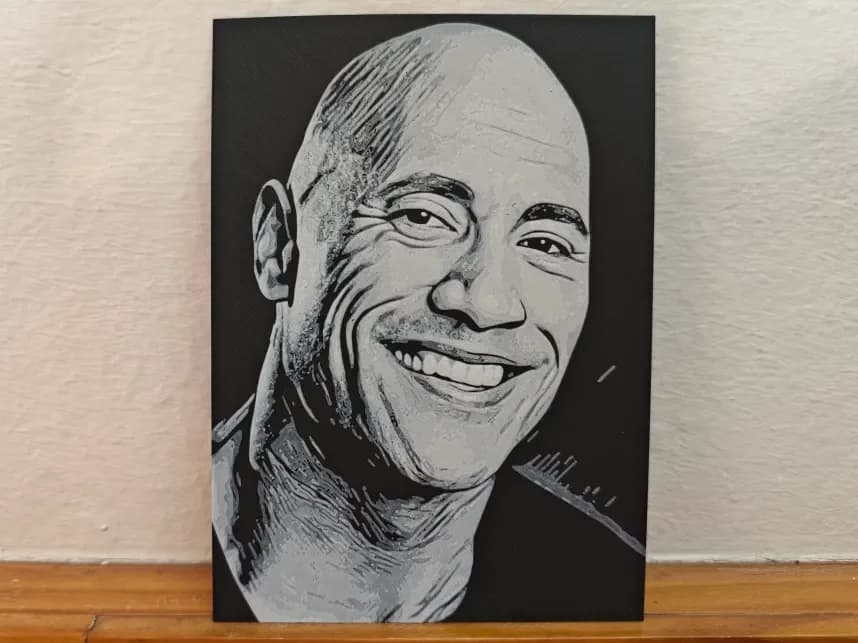 Hueforge The Rock portrait by Litolunar HueForge model: Hueforge The Rock portrait by Litolunar
