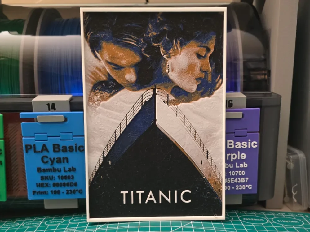 Titanic Movie Poster - Hueforge Art by Lumpy3D HueForge model: Titanic Movie Poster - Hueforge Art by Lumpy3D