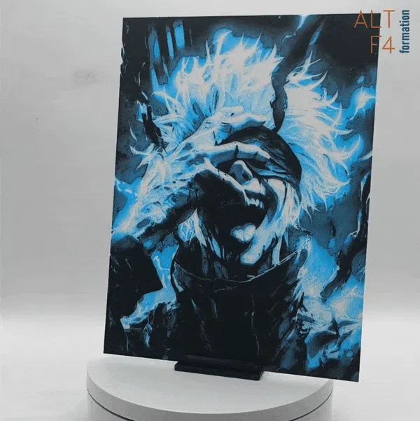 Satoru Gojo with backlight effect - Jujutsu Kaisen by Altf4-Formation HueForge model: Satoru Gojo with backlight effect - Jujutsu Kaisen by Altf4-Formation