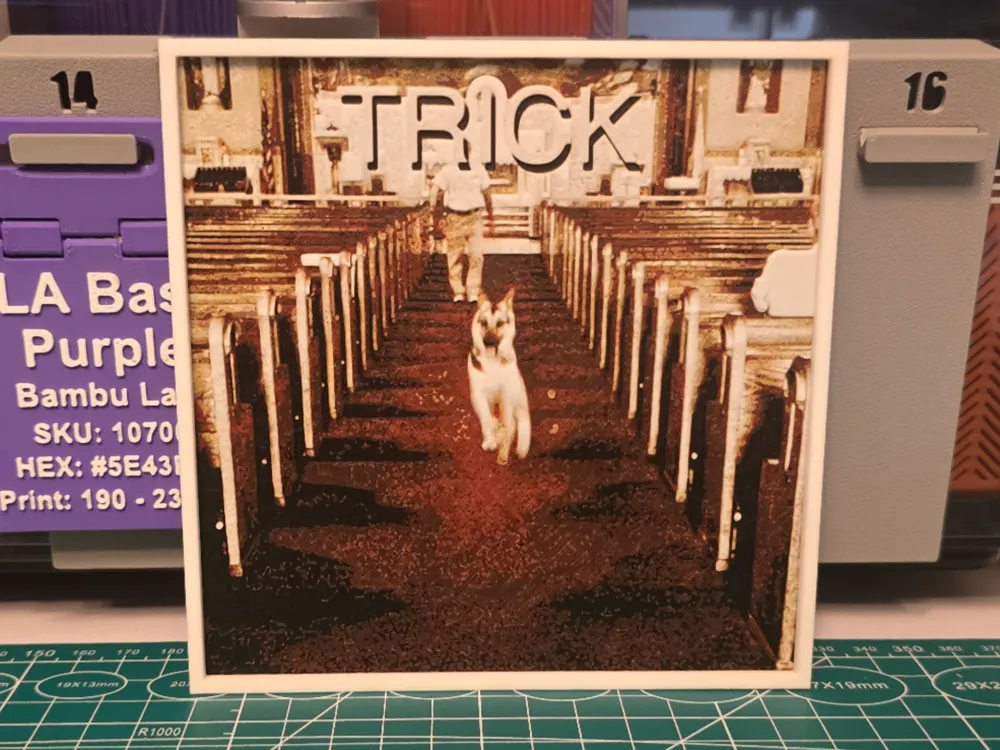 Alex G "Trick" Album Poster - Hueforge Art by Lumpy3D HueForge model: Alex G "Trick" Album Poster - Hueforge Art by Lumpy3D