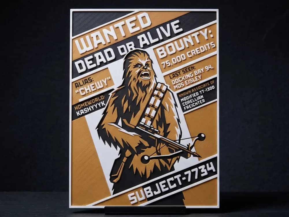 Chewbacca Wanted Poster - 3 Colour Chewbacca Wanted Poster - 3 Colour