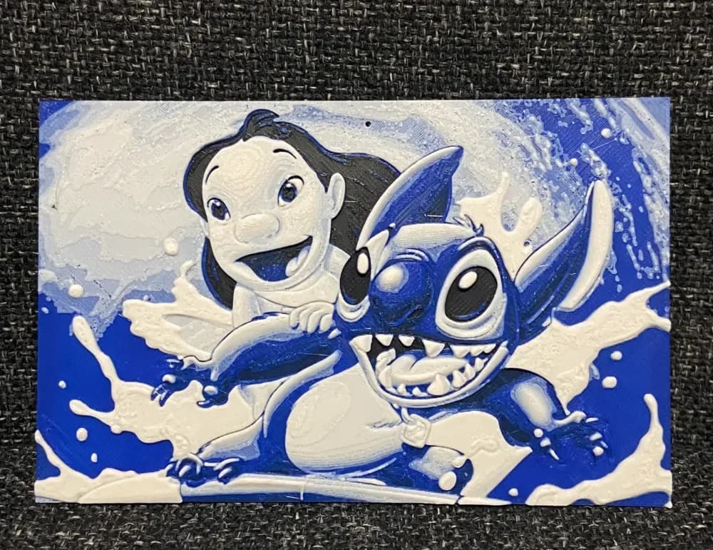 Lilo and stitch Hueforge by Morganja HueForge model: Lilo and stitch Hueforge by Morganja