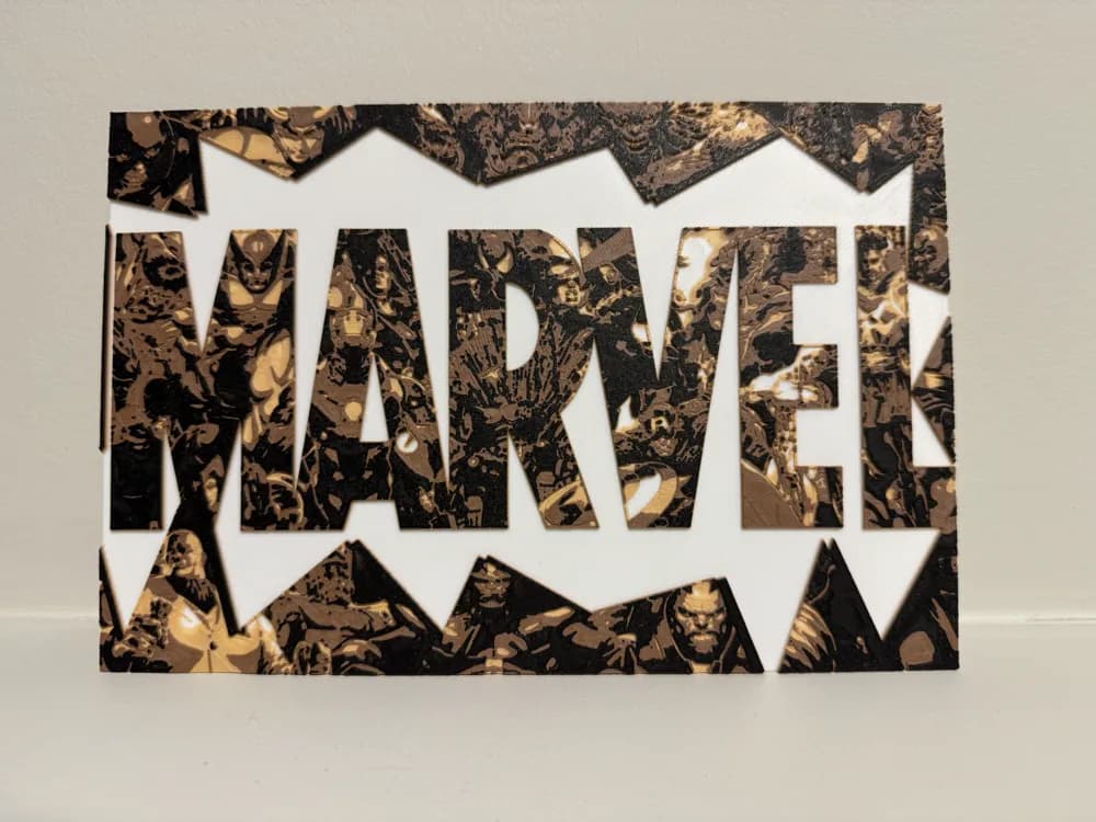 Marvel Logo - Hueforge by Canadian Gamer HueForge model: Marvel Logo - Hueforge by Canadian Gamer