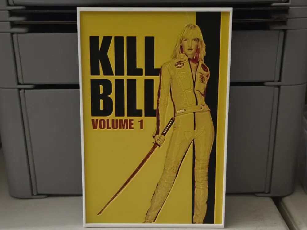 Kill Bill Vol 1 Movie Poster - Hueforge Art by Lumpy3D HueForge model: Kill Bill Vol 1 Movie Poster - Hueforge Art by Lumpy3D