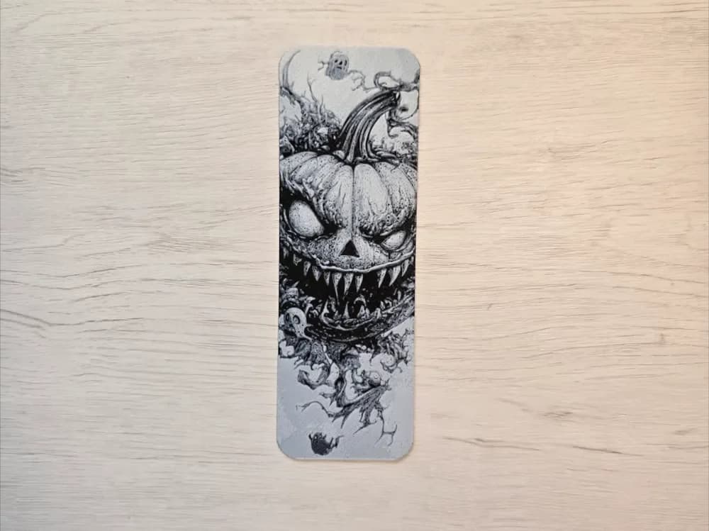 Pumpkin Terror Halloween Bookmark by Atrus Design HueForge model: Pumpkin Terror Halloween Bookmark by Atrus Design
