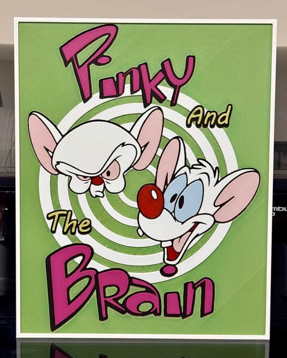 Pinky and the Brain by Strata Prints HueForge model: Pinky and the Brain by Strata Prints