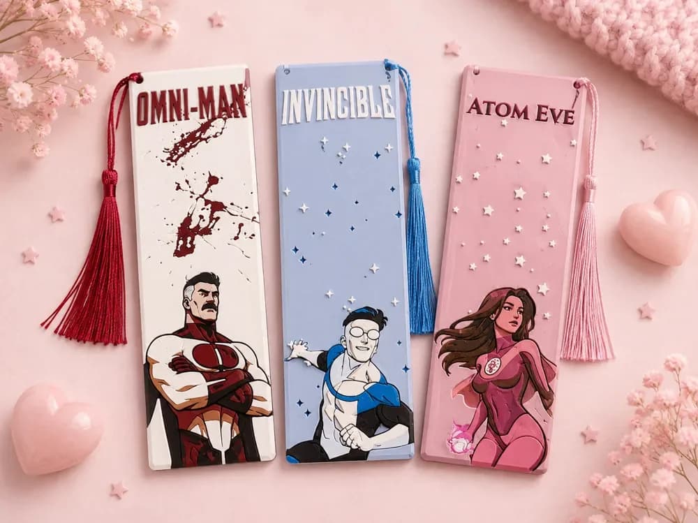 Invincible Character Bookmarks by EDesign HueForge model: Invincible Character Bookmarks by EDesign