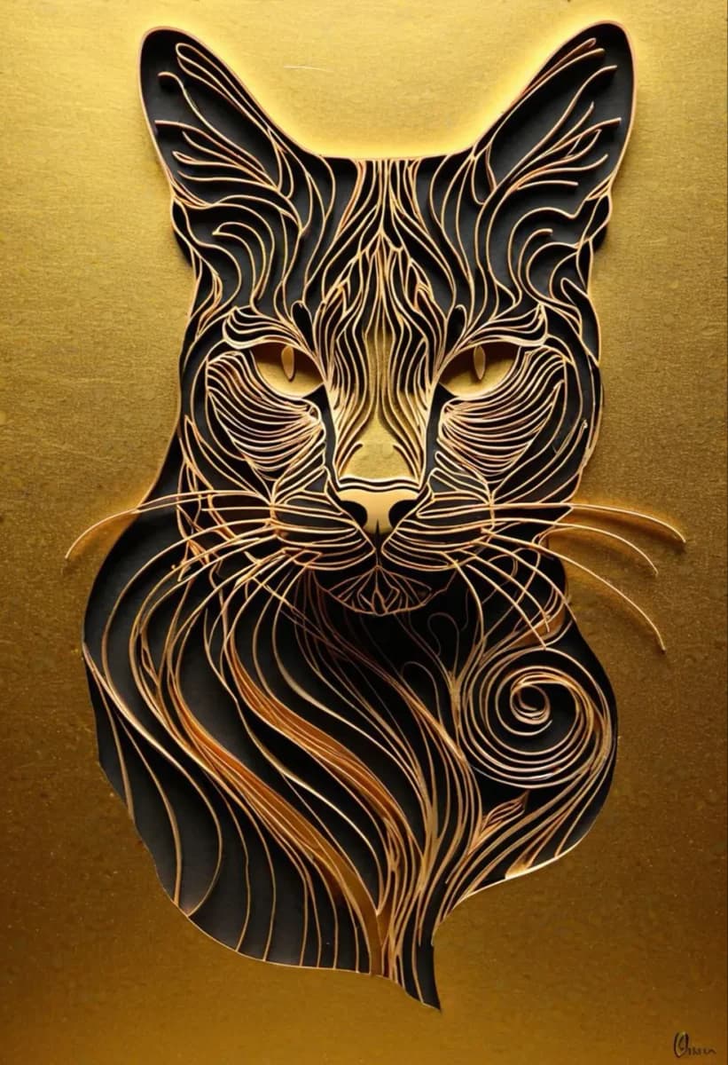 Golden Cat - Hueforge by suaimondi HueForge model: Golden Cat - Hueforge by suaimondi