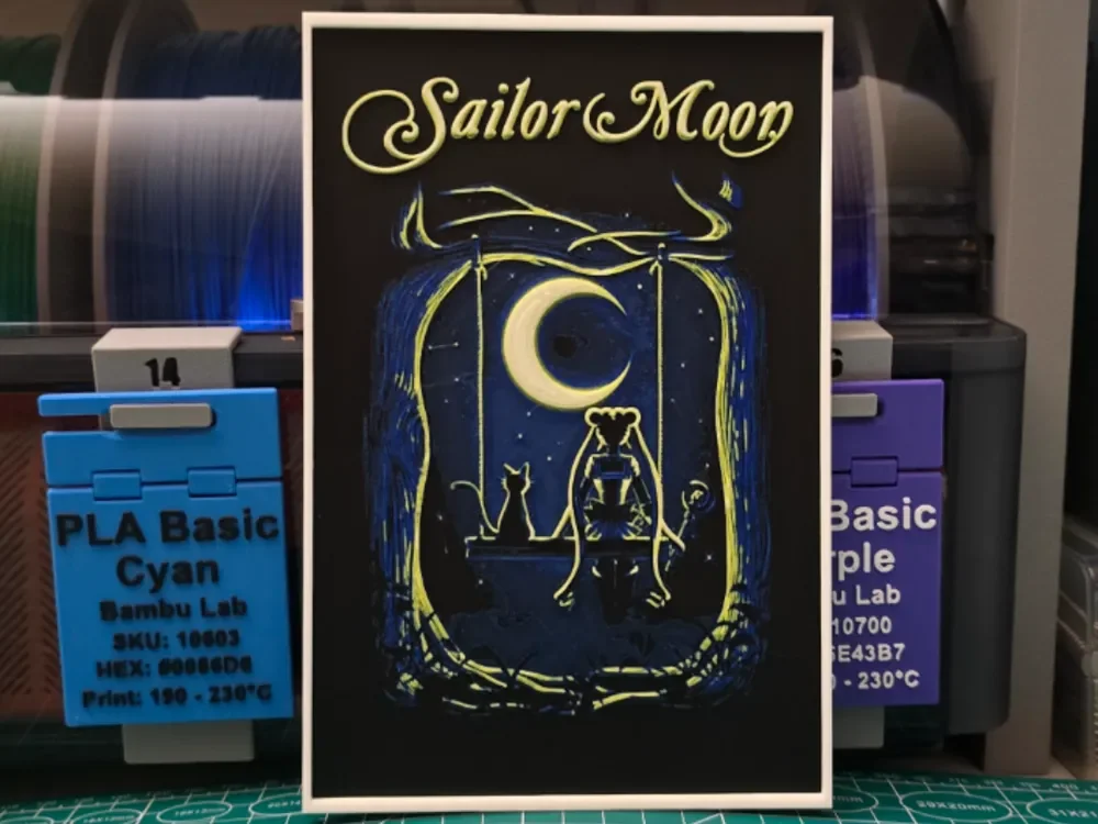 Sailor Moon Poster - Hueforge Art by Lumpy3D HueForge model: Sailor Moon Poster - Hueforge Art by Lumpy3D