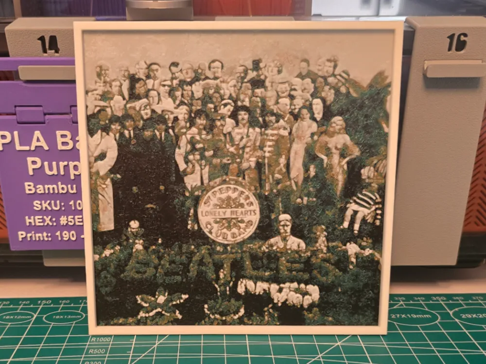The Beatles "Sgt. Pepper's" Album - Hueforge Art by Lumpy3D HueForge model: The Beatles "Sgt. Pepper's" Album - Hueforge Art by Lumpy3D
