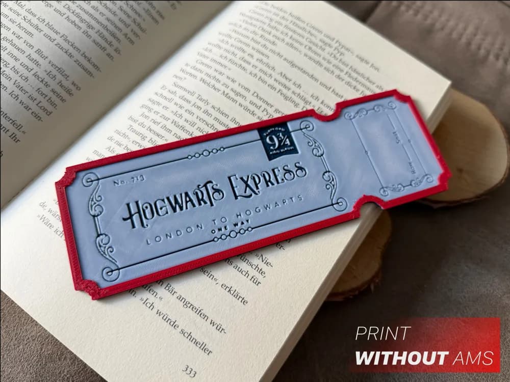 Harry Potter - Hogwarts Express Ticket Bookmark by Loupes HueForge model: Harry Potter - Hogwarts Express Ticket Bookmark by Loupes
