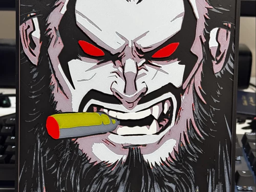 Lobo w/ Cigar by Strata Prints HueForge model: Lobo w/ Cigar by Strata Prints