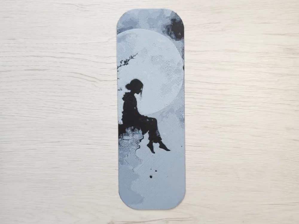 Girl Moon Bookmark by Atrus Design HueForge model: Girl Moon Bookmark by Atrus Design