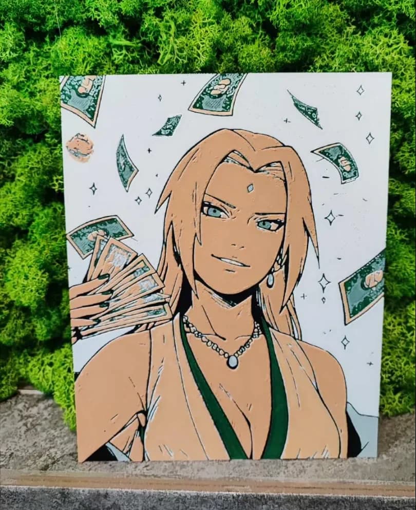 Tsunade for the Win by Garuda3D HueForge model: Tsunade for the Win by Garuda3D