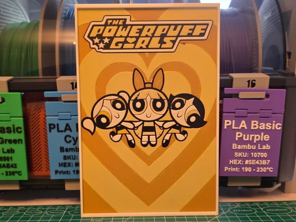 The Powerpuff Girls Poster - Hueforge Art by Lumpy3D HueForge model: The Powerpuff Girls Poster - Hueforge Art by Lumpy3D