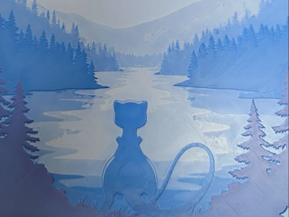 hueforge Mew v1 by ZombiePaint3D HueForge model: hueforge Mew v1 by ZombiePaint3D