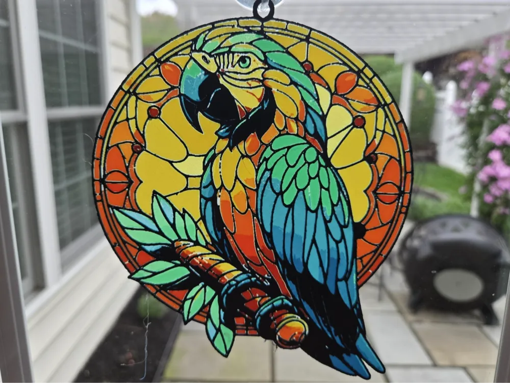 Macaw Stained-glass Remix by tlavedas HueForge model: Macaw Stained-glass Remix by tlavedas