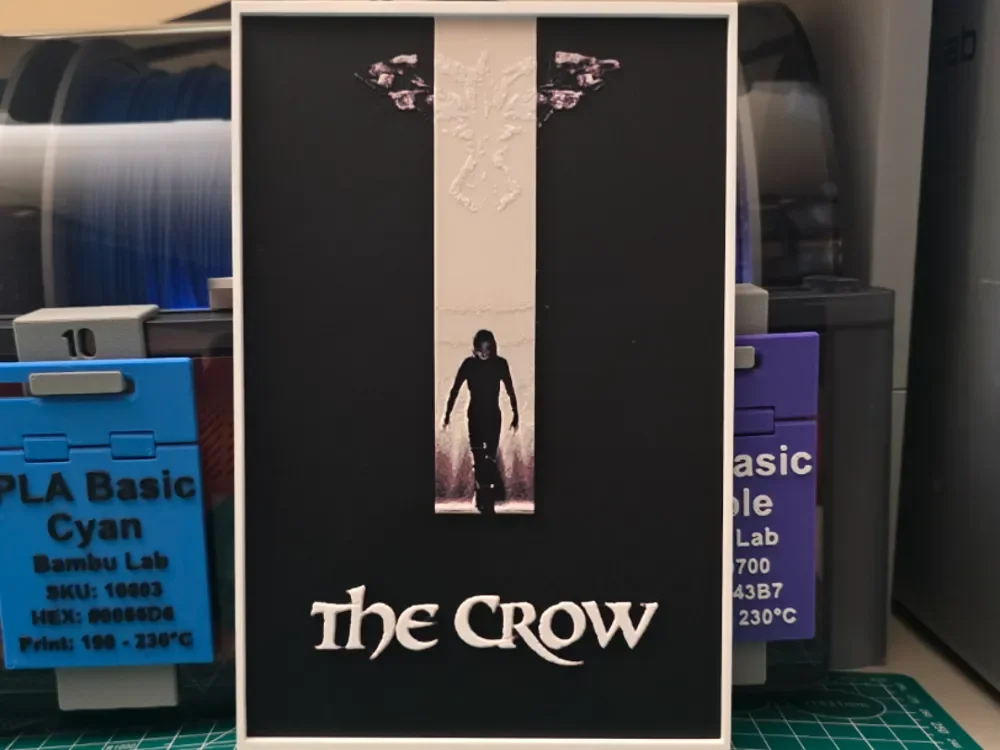 The Crow Movie Poster - Hueforge Art by Lumpy3D HueForge model: The Crow Movie Poster - Hueforge Art by Lumpy3D