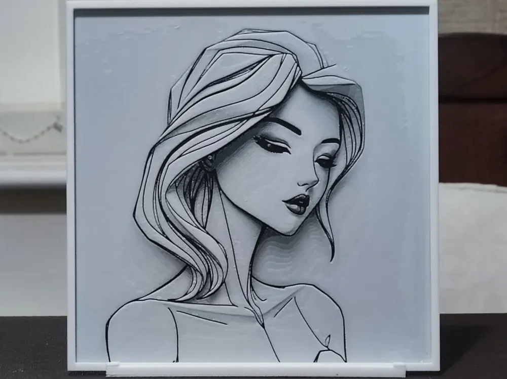 Paper Art Portrait – HueForge 3-Color by BoDad HueForge model: Paper Art Portrait – HueForge 3-Color by BoDad