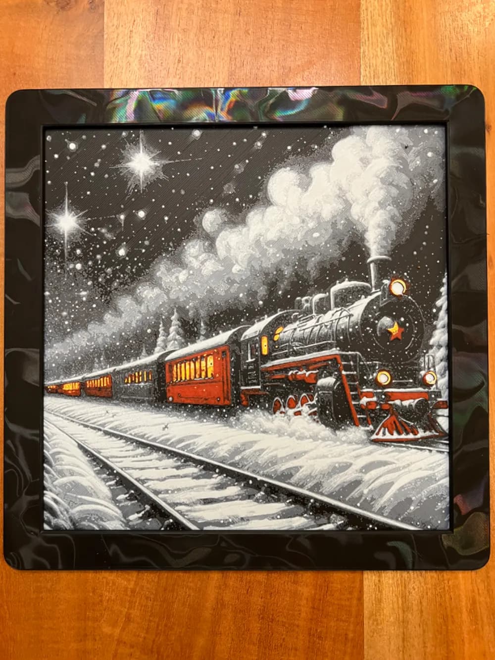 Winter Train by JustBe 3D Printing HueForge model: Winter Train by JustBe 3D Printing