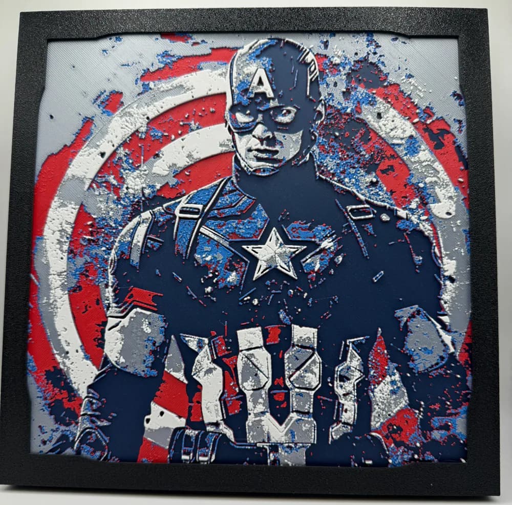 HueForge model: Captain America - Marvel Hueforge by Canadian Gamer