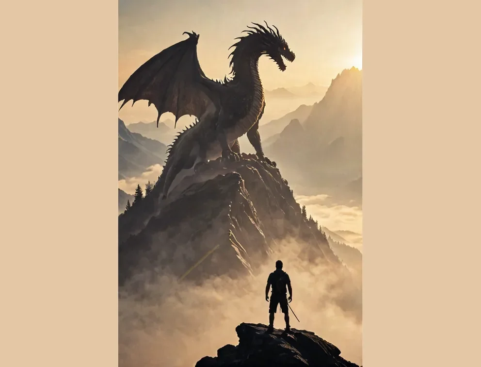 Dragon on the mountain - Hueforge by suaimondi HueForge model: Dragon on the mountain - Hueforge by suaimondi