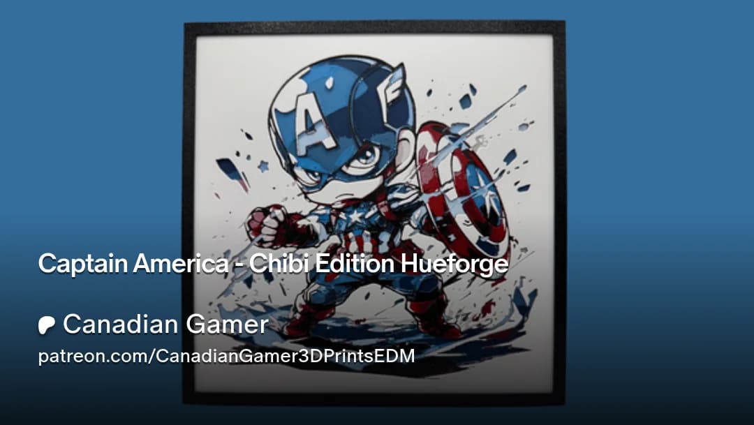 Captain America - Chibi Edition Hueforge by Canadian Gamer HueForge model: Captain America - Chibi Edition Hueforge by Canadian Gamer