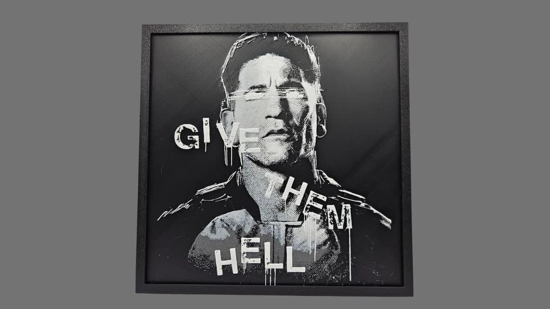 Punisher (Daredevil Born Again) by BusyKikiBee HueForge model: Punisher (Daredevil Born Again) by BusyKikiBee