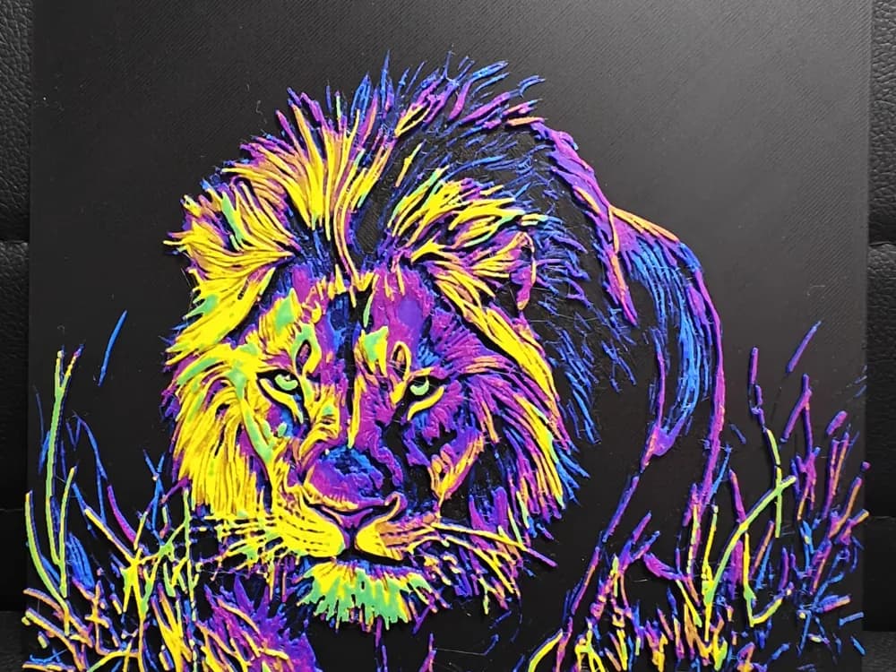 Lion Pop Art 1 AMS only by TheHueforgeLady HueForge model: Lion Pop Art 1 AMS only by TheHueforgeLady