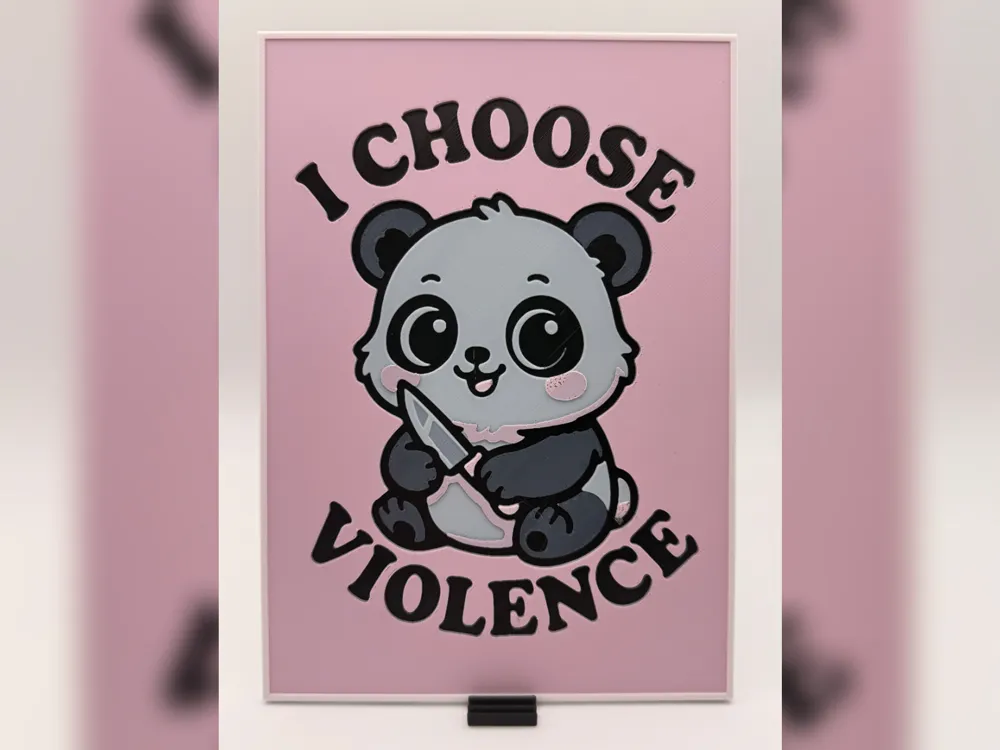 I Choose Violence Panda HueForge Print by iPrintStuffau HueForge model: I Choose Violence Panda HueForge Print by iPrintStuffau