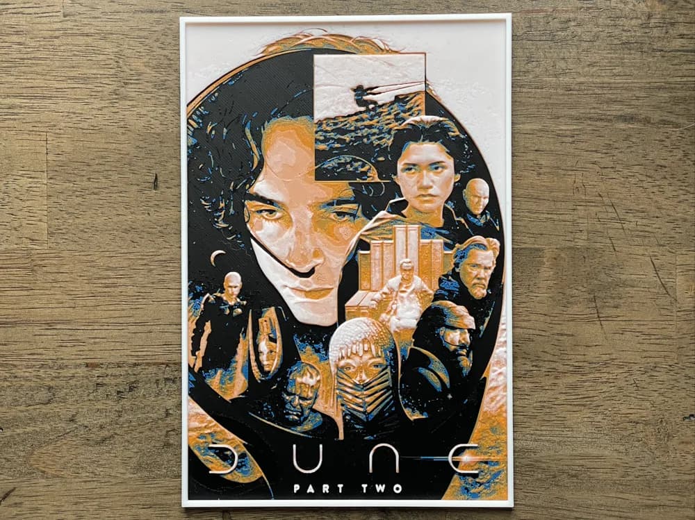 Dune: Part Two (2024) Hueforge Movie Poster Dune: Part Two (2024) Hueforge Movie Poster
