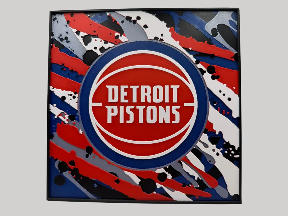 Detroit Pistons - NBA Hueforge by Canadian Gamer HueForge model: Detroit Pistons - NBA Hueforge by Canadian Gamer