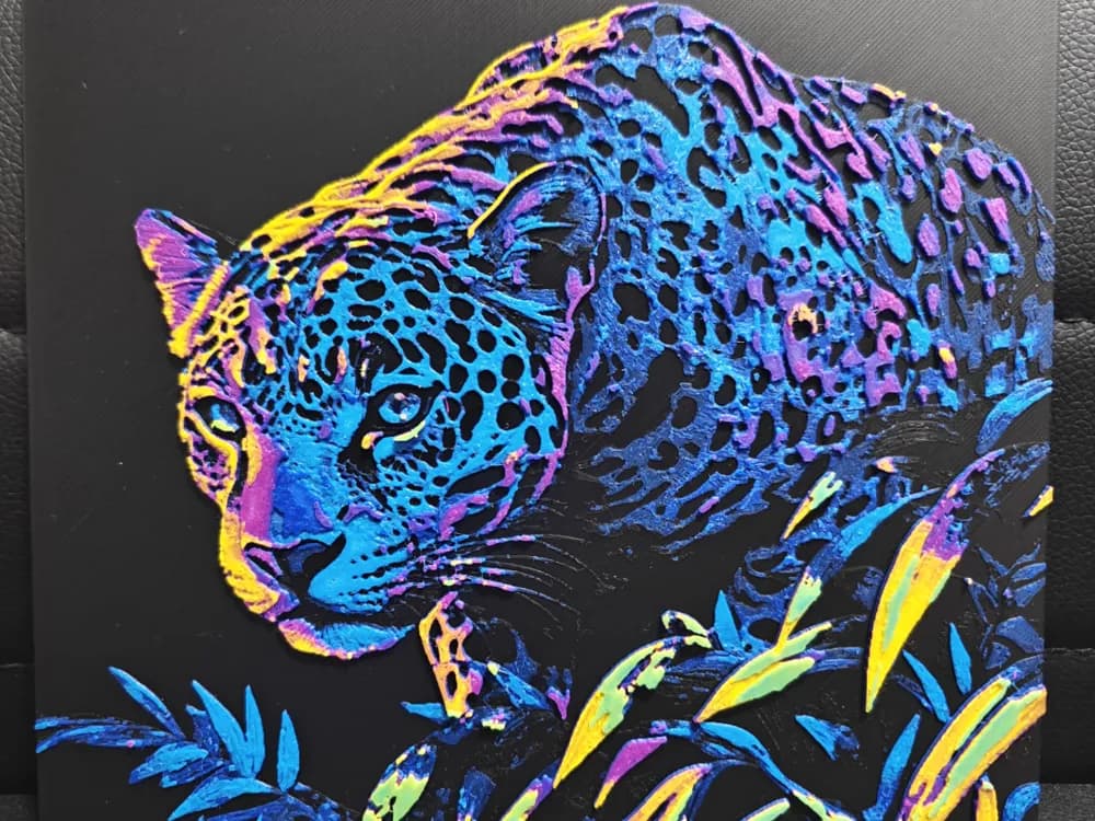 Jaguar Pop Art by TheHueforgeLady HueForge model: Jaguar Pop Art by TheHueforgeLady