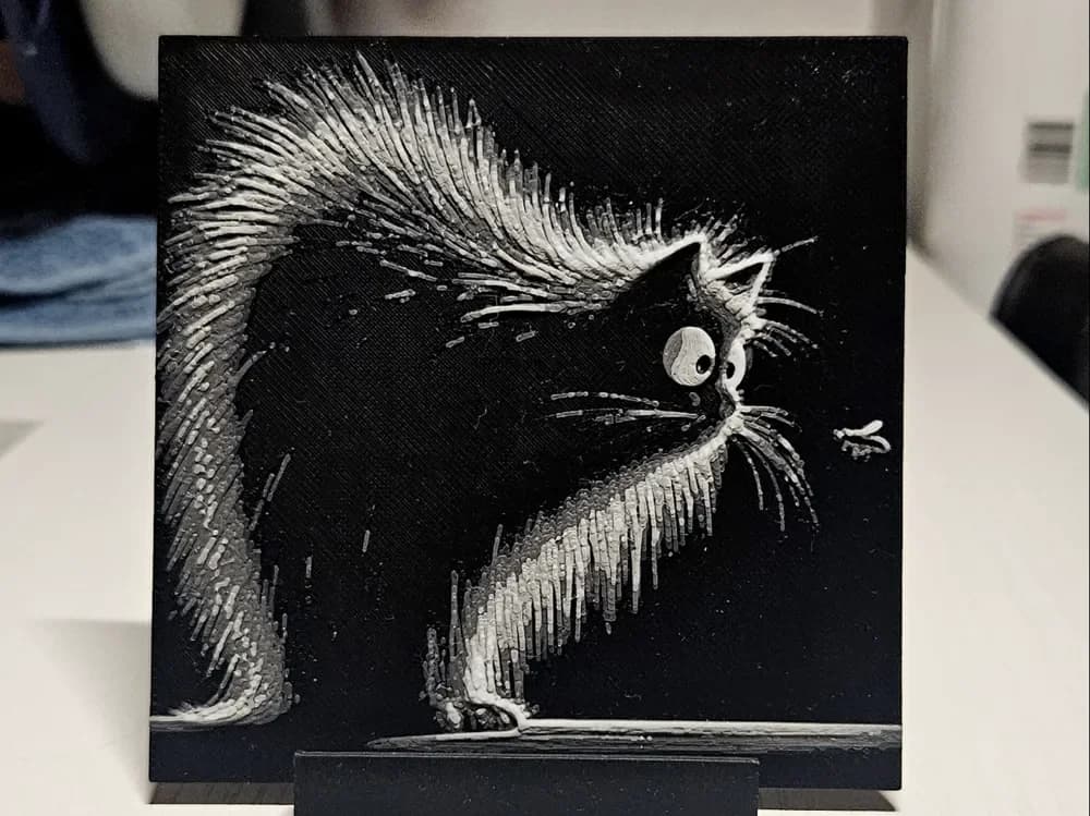 Another fluffy black cat by Mano's 3d_Art HueForge model: Another fluffy black cat by Mano's 3d_Art