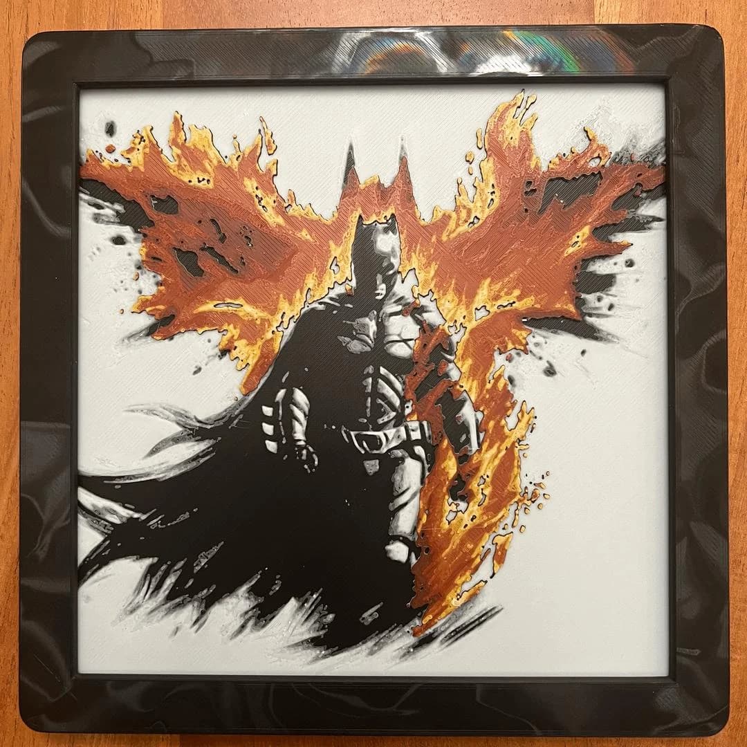 Batman Dark Knight Version by JustBe 3D Printing HueForge model: Batman Dark Knight Version by JustBe 3D Printing