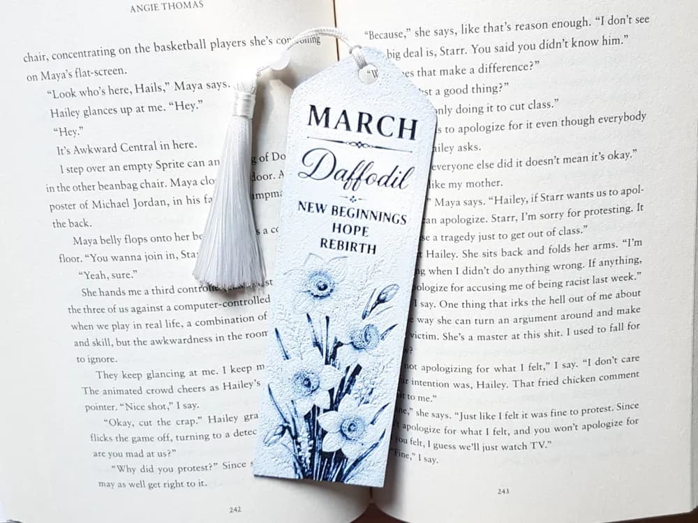 Bookmark, March Flower, Birth Month Bookmark, March Flower, Birth Month