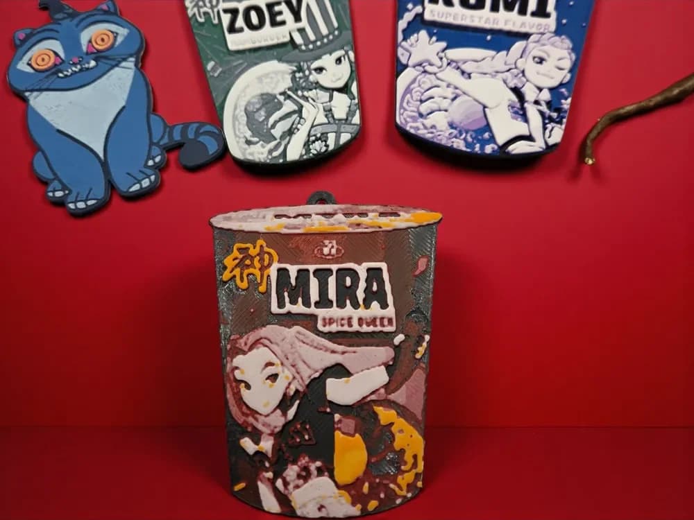 Kpop Mira Ramen Christmas Ornament by MythicHue's HueForge model: Kpop Mira Ramen Christmas Ornament by MythicHue's