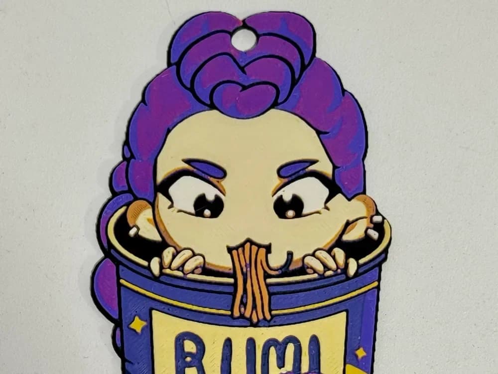 KPop Demon Hunters Rumi Noodles Christmas Ornament by Strata Prints HueForge model: KPop Demon Hunters Rumi Noodles Christmas Ornament by Strata Prints