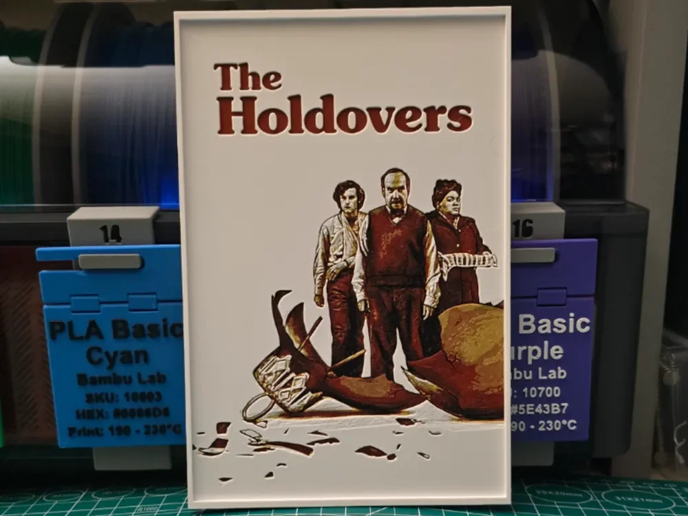 The Holdovers Movie Poster - Hueforge Art by Lumpy3D HueForge model: The Holdovers Movie Poster - Hueforge Art by Lumpy3D