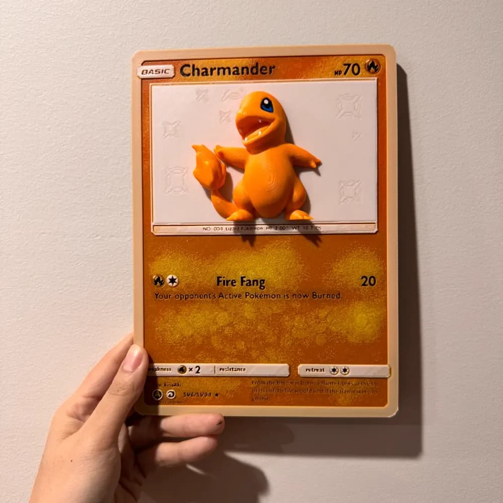 HueForge model: Oversized Charmander Pokemon Card - Hueforge Hybrid by cyanidesugar