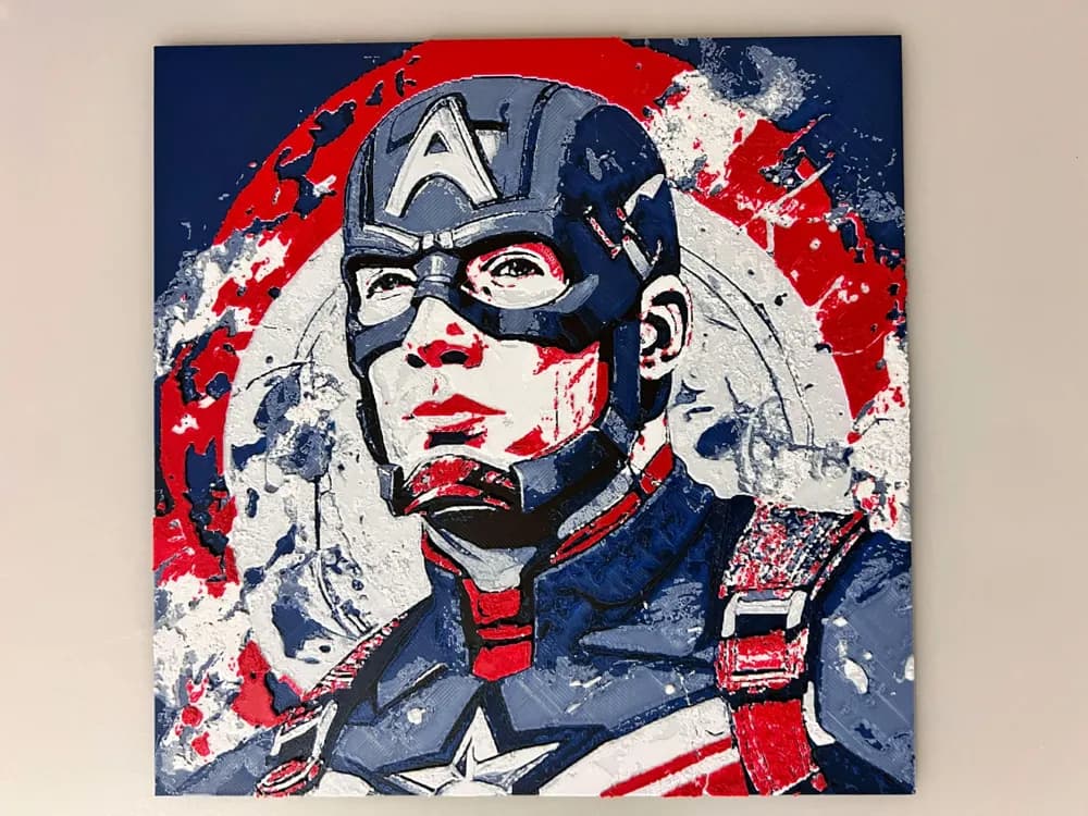 Captain America by 3djd HueForge model: Captain America by 3djd