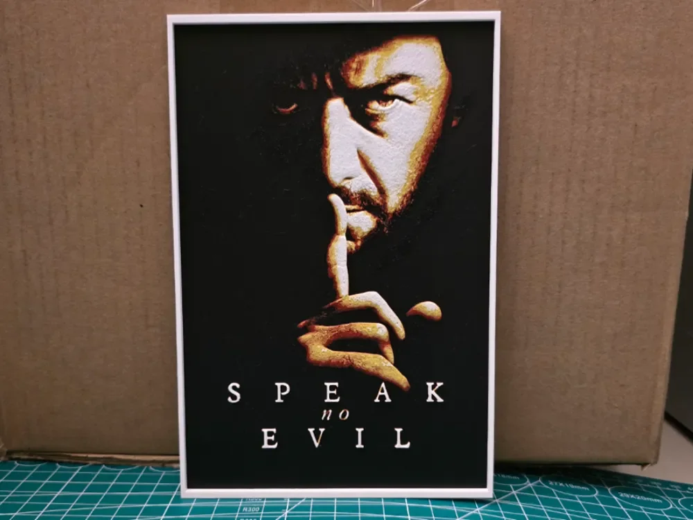 Speak No Evil Movie Poster - Hueforge Art by Lumpy3D HueForge model: Speak No Evil Movie Poster - Hueforge Art by Lumpy3D