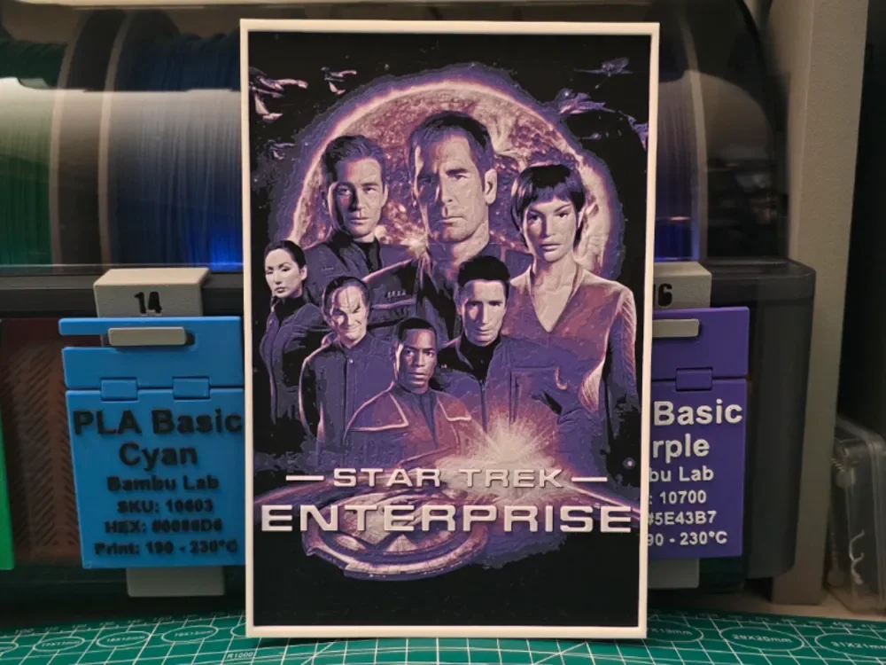 Star Trek: Enterprise Poster - Hueforge Art by Lumpy3D HueForge model: Star Trek: Enterprise Poster - Hueforge Art by Lumpy3D