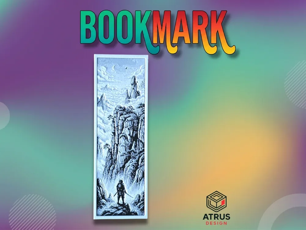 Samurai Landscape Bookmark by Atrus Design HueForge model: Samurai Landscape Bookmark by Atrus Design