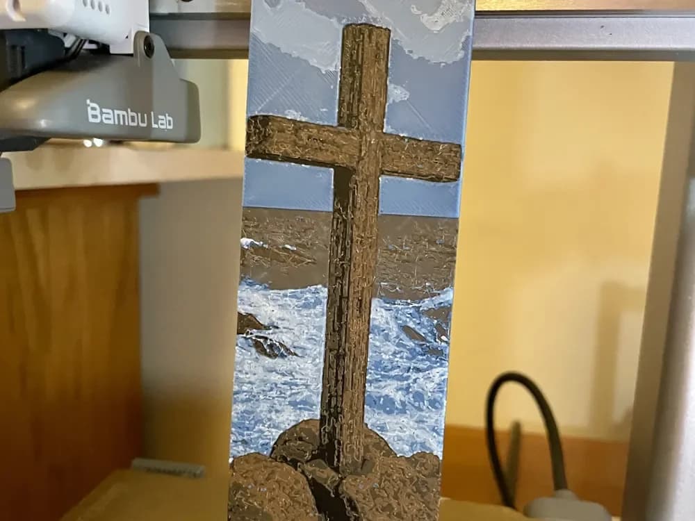 Cross Bookmark by 3D_Forged HueForge model: Cross Bookmark by 3D_Forged