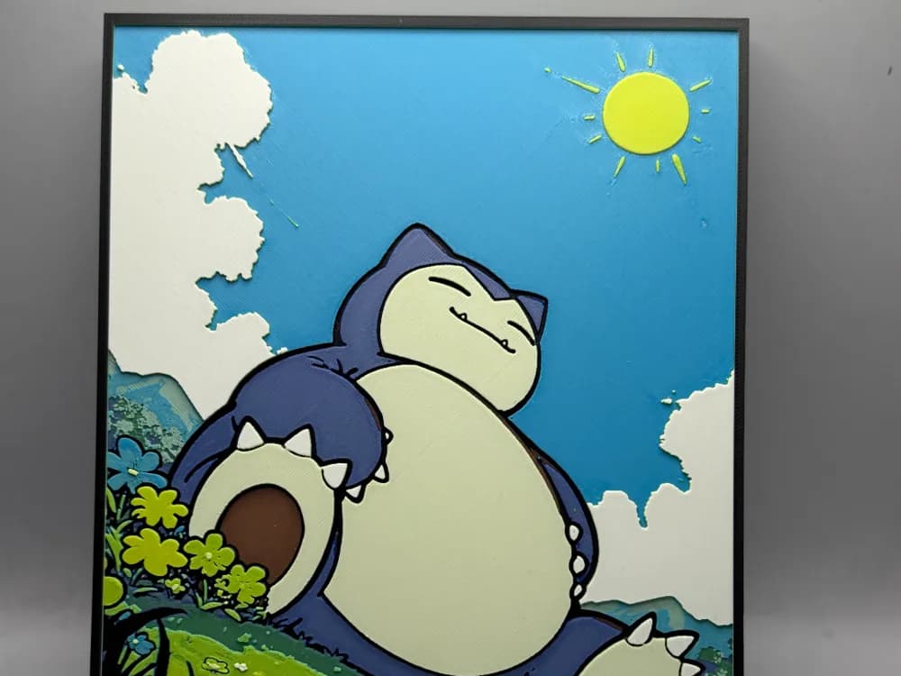 HueForge model: Pokémon Hueforge - Snorlax Chilling by MonkeyForge 3D