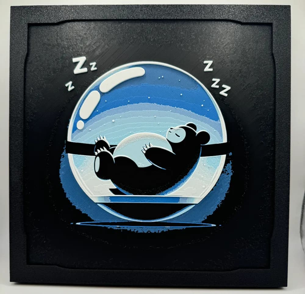 HueForge model: Snorlax - Pokeball Hueforge by Canadian Gamer