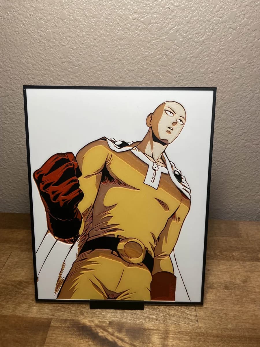 Updated - One Punch Man by Cloudy Nostalgia HueForge model: Updated - One Punch Man by Cloudy Nostalgia