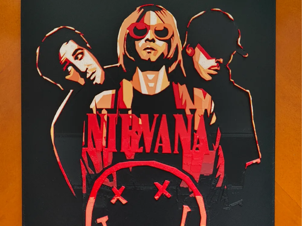 Nirvana Band Poster Hueforge - 5 Colours by Sarge HueForge model: Nirvana Band Poster Hueforge - 5 Colours by Sarge