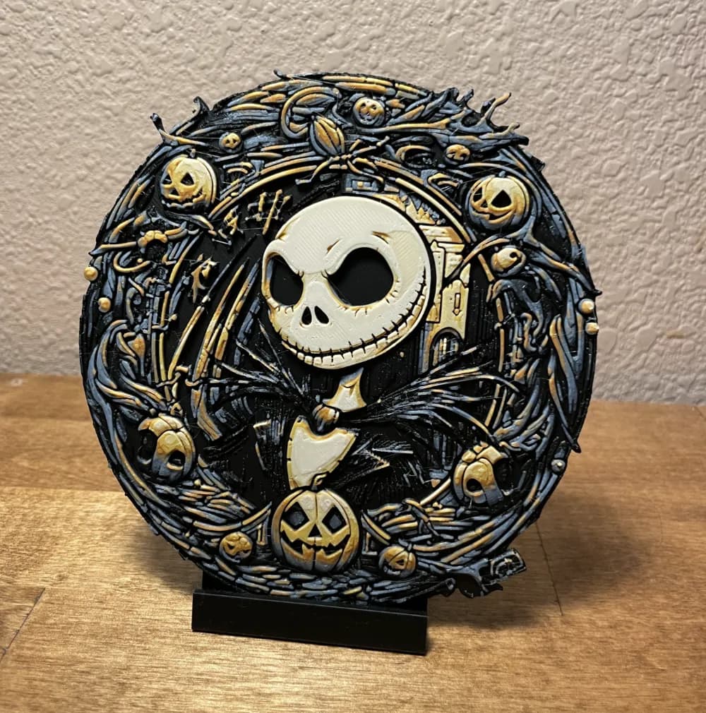 Hueforge - Jack Skellington - Wreath by Cloudy Nostalgia HueForge model: Hueforge - Jack Skellington - Wreath by Cloudy Nostalgia
